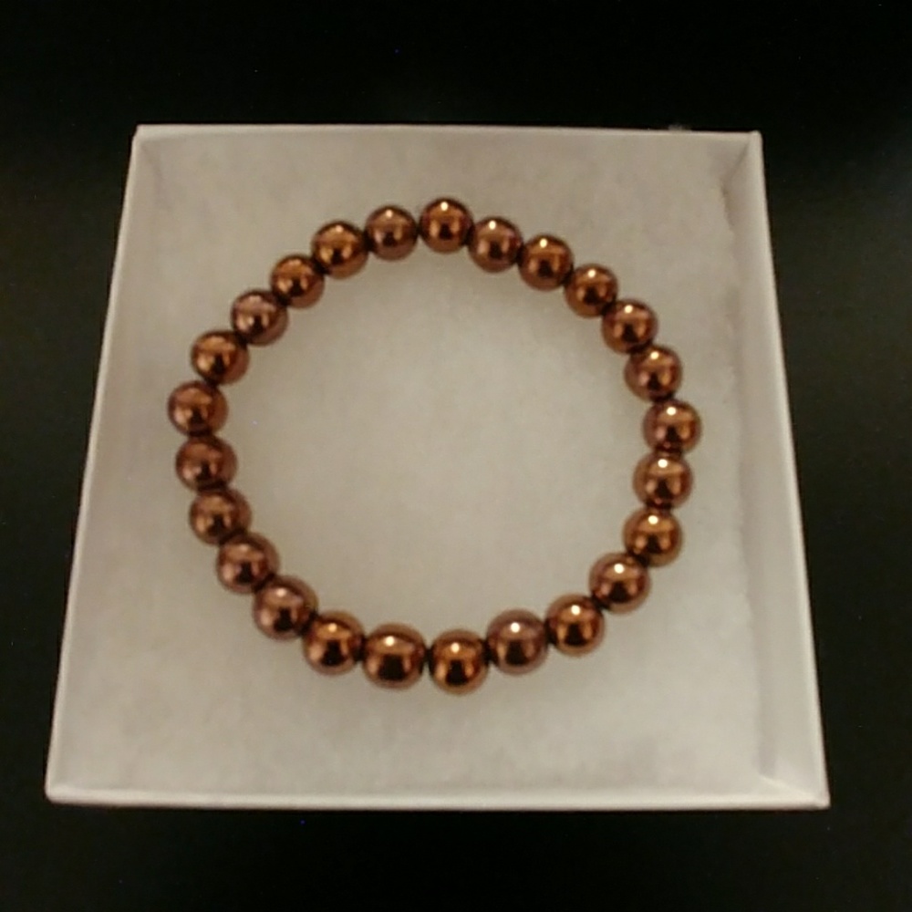 Copper Hematite Stone Bracelet - Picture 2 of 8